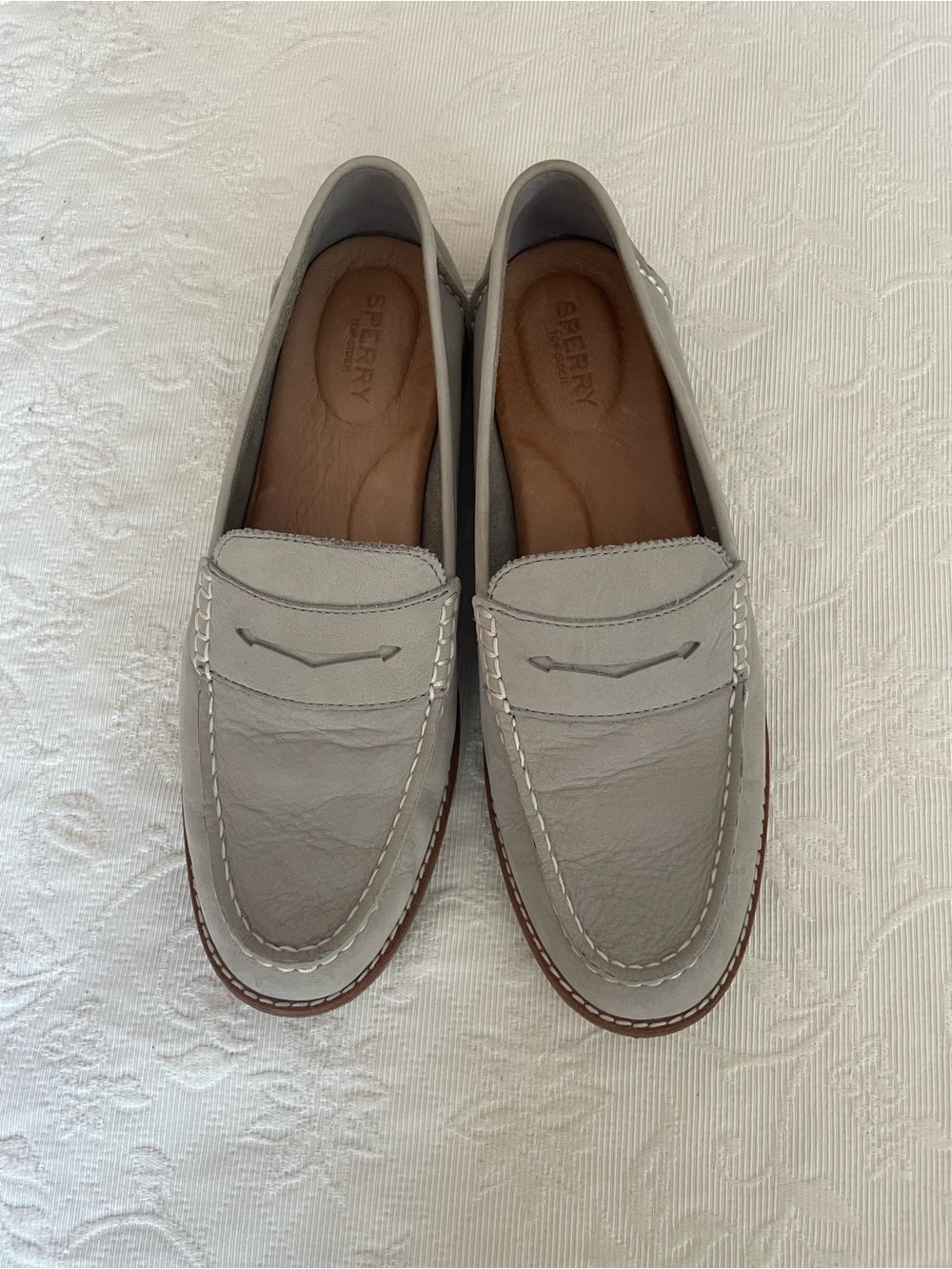 Sperry Women’s Blue/Grey Leather Penny Loafers